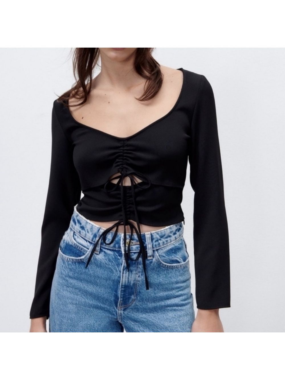 Zara Cut out Long Sleeve Top